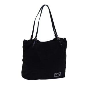 FENDI Tote Bag Wool Black